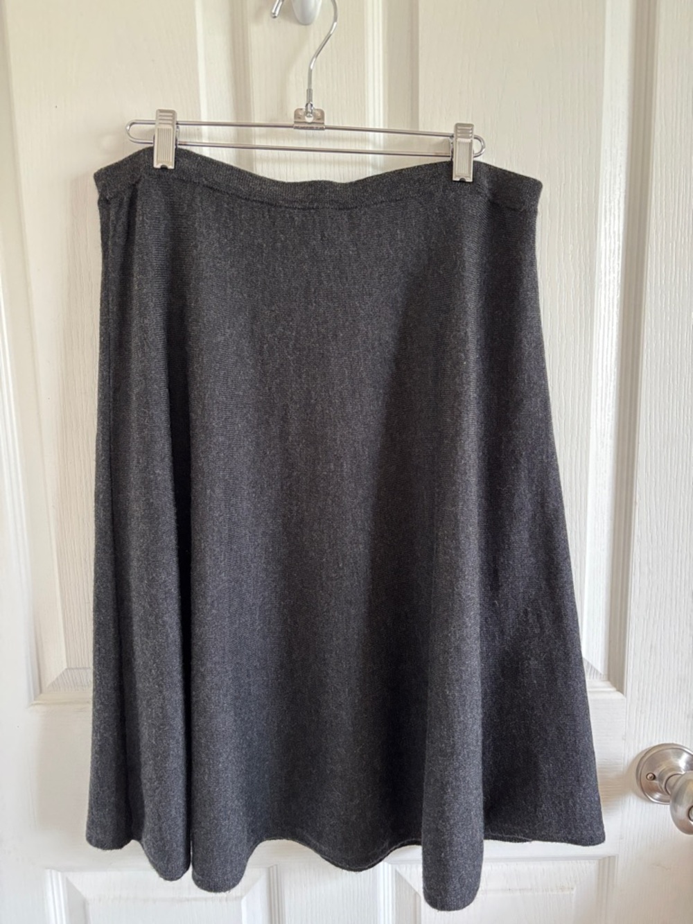 Eileen Fisher Charcoal A-Line Knit Skirt